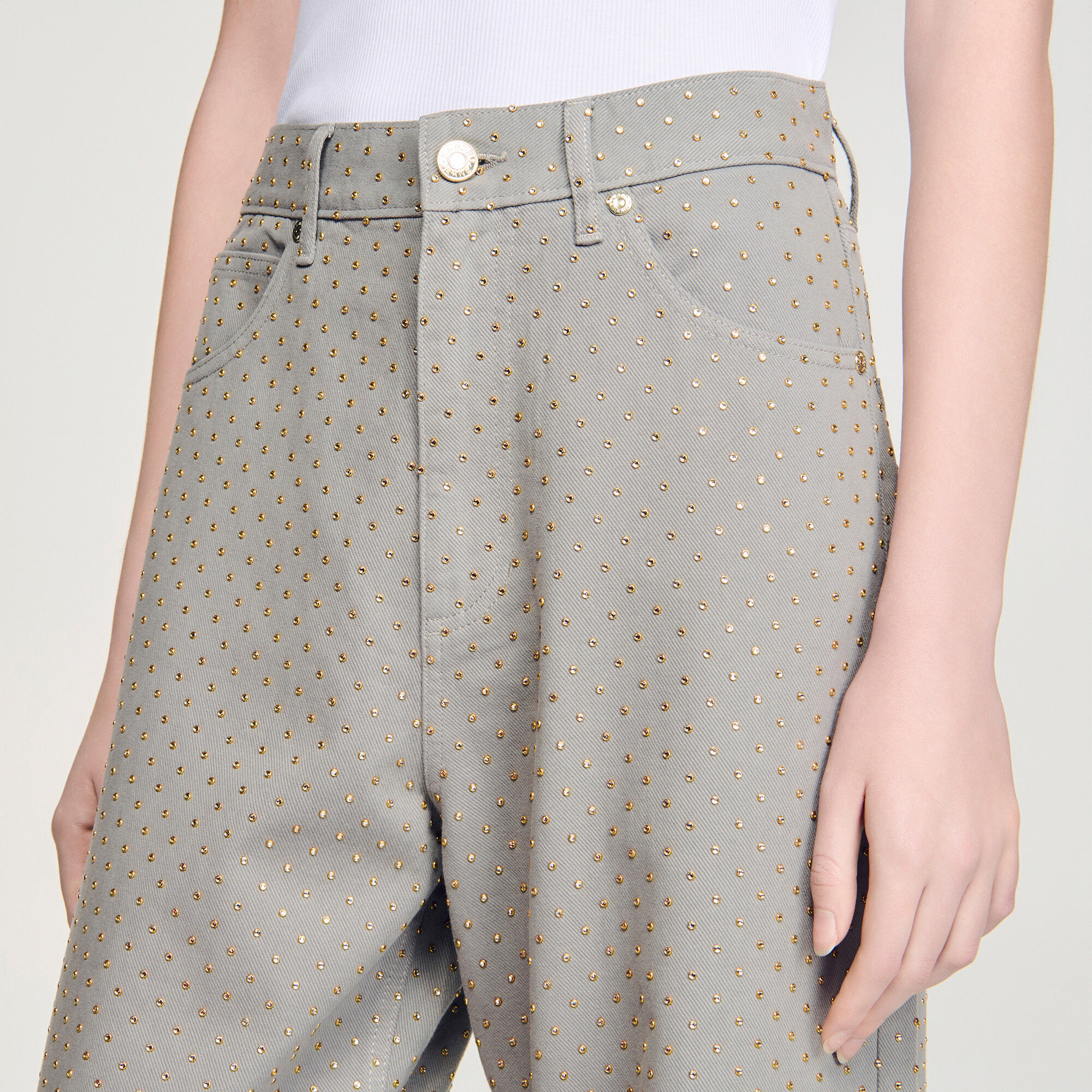 Rhinestone-embellished jeans