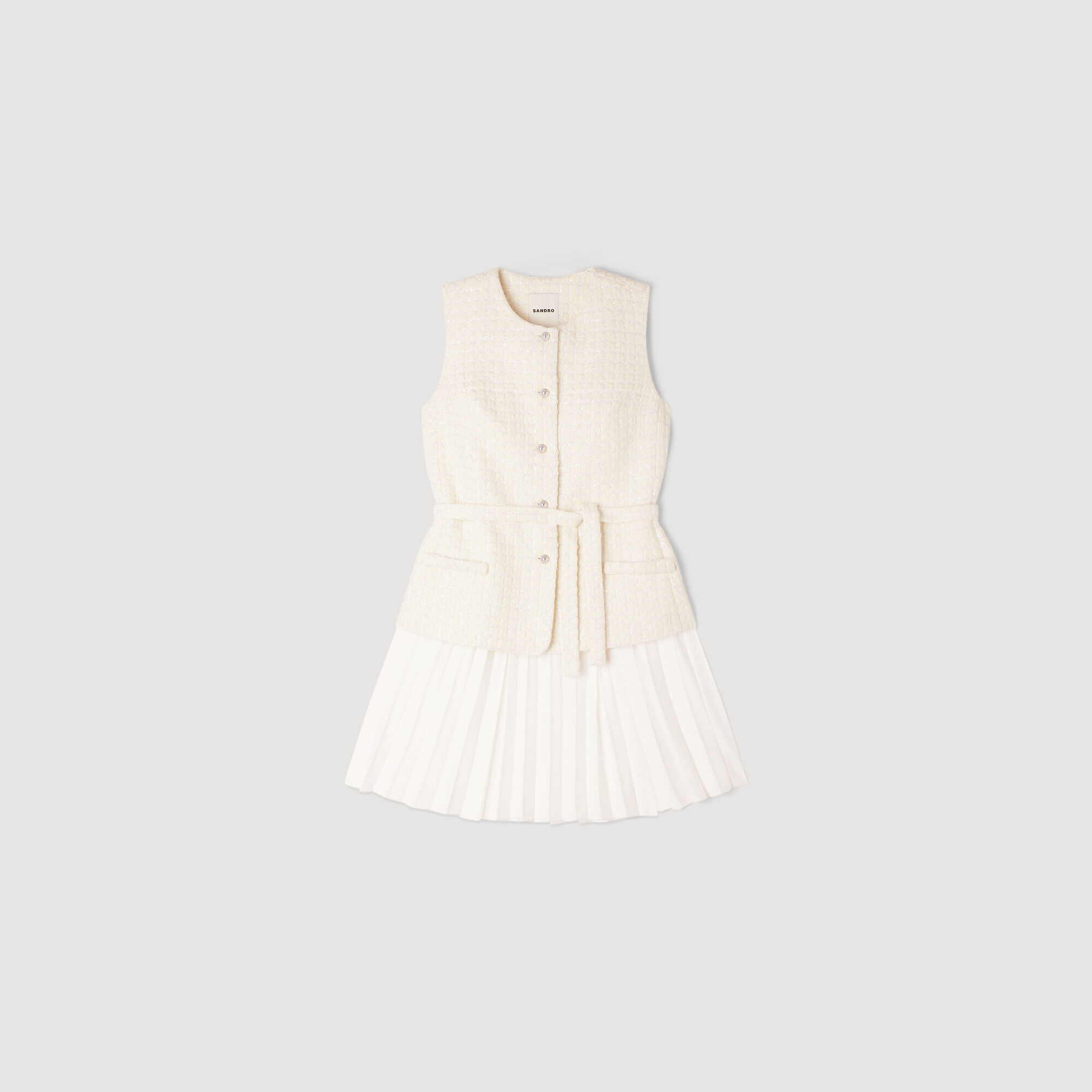 Two-material mini dress