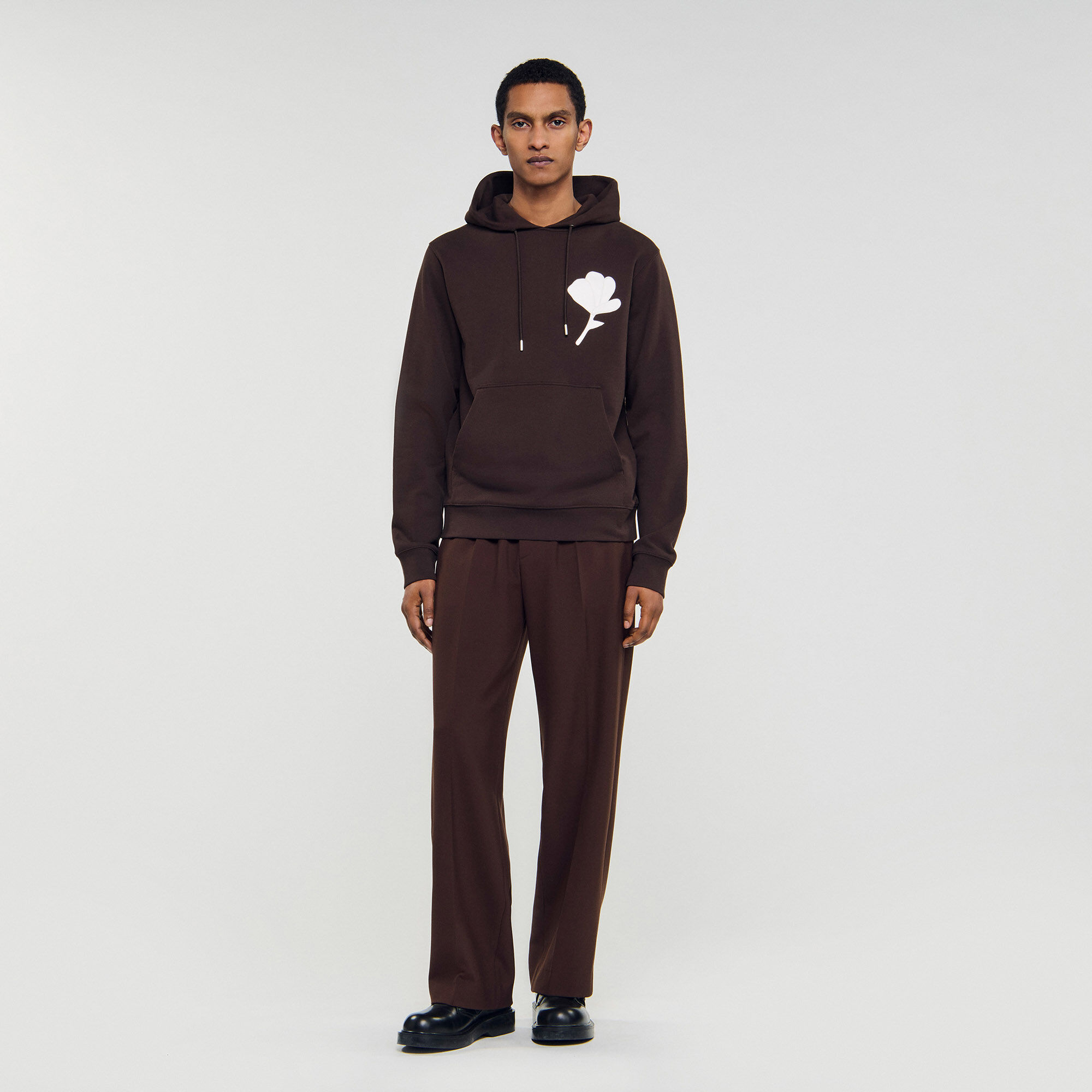 Hooded flower patch sweatshirt