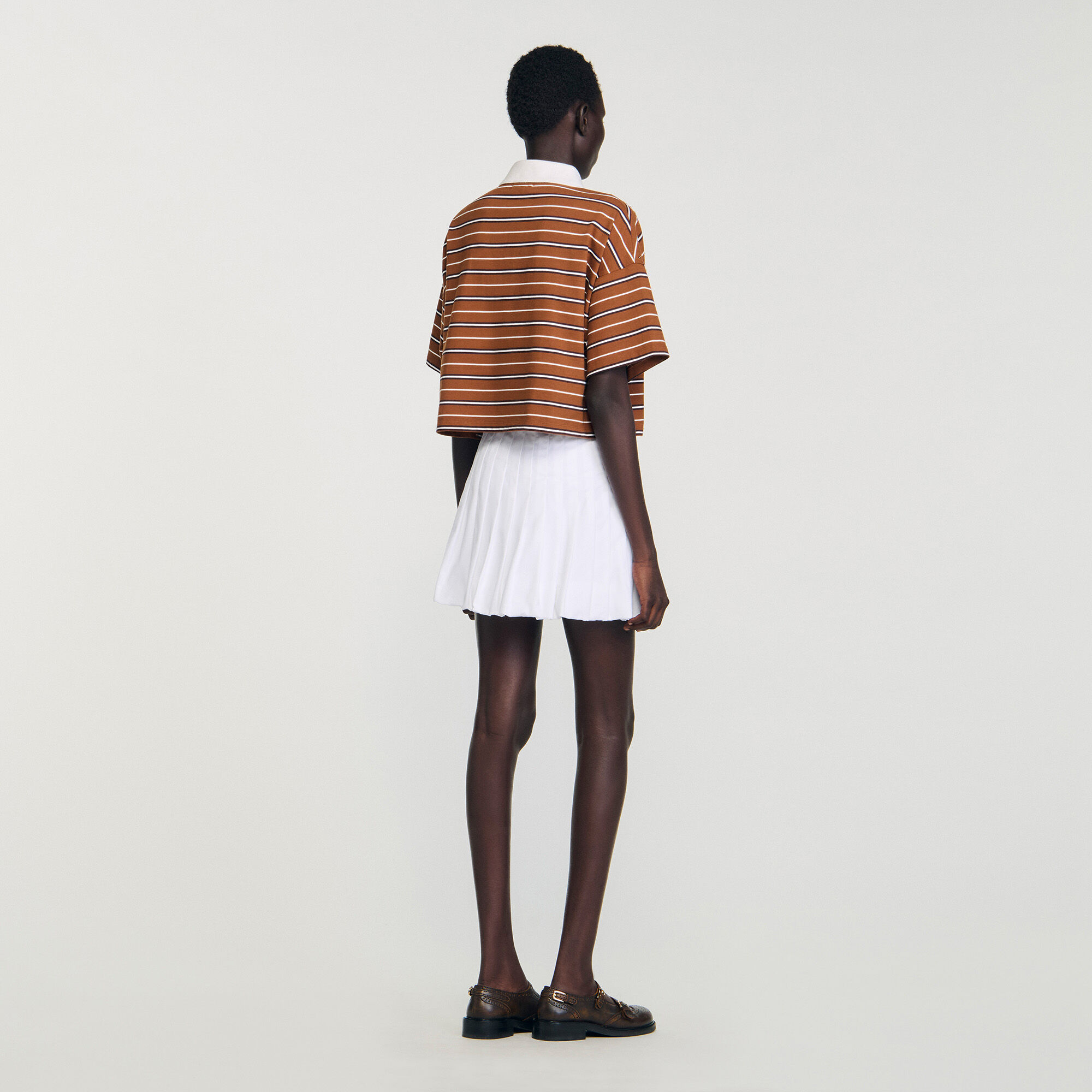 Striped rhinestone polo