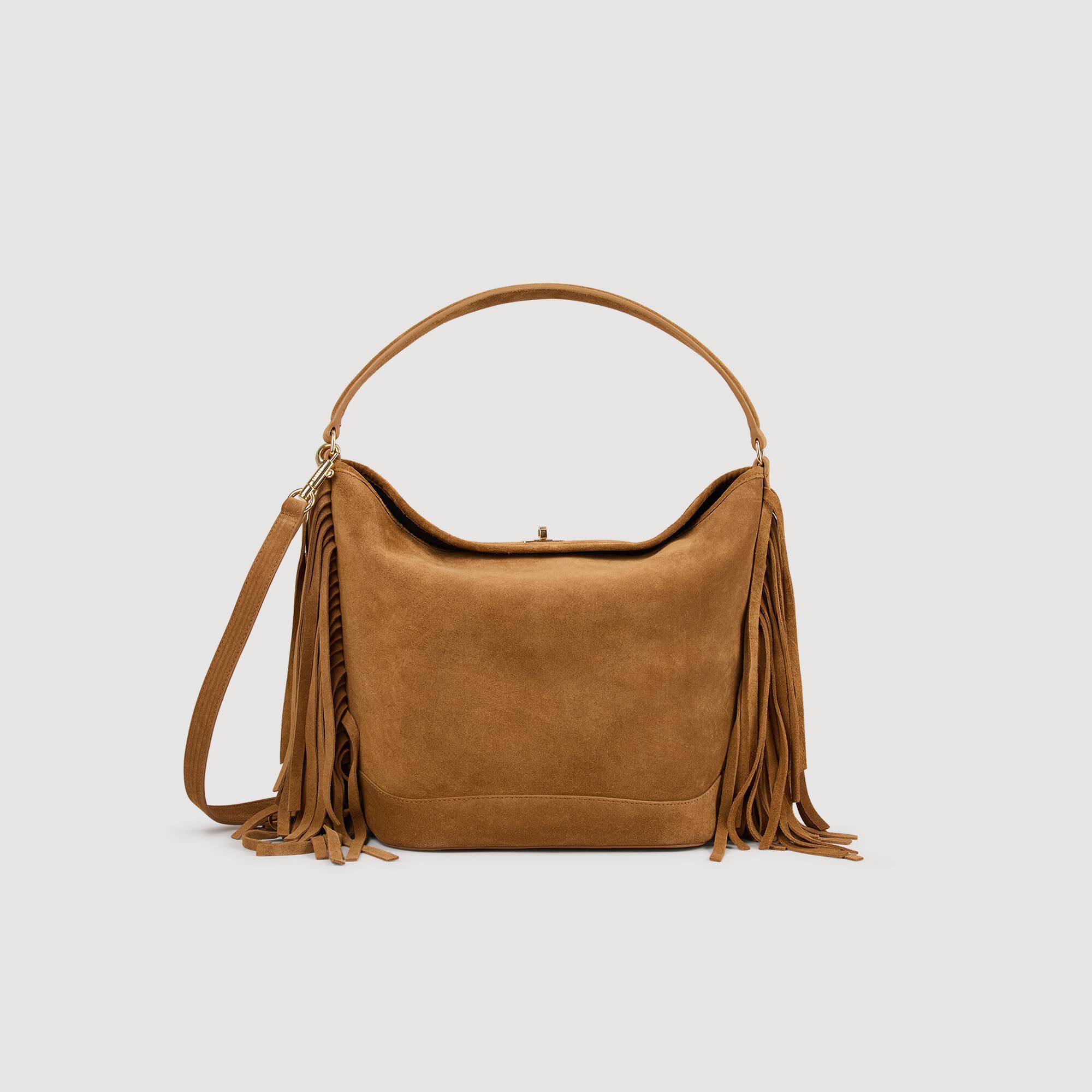 TANGOSO fringed suede bucket bag
