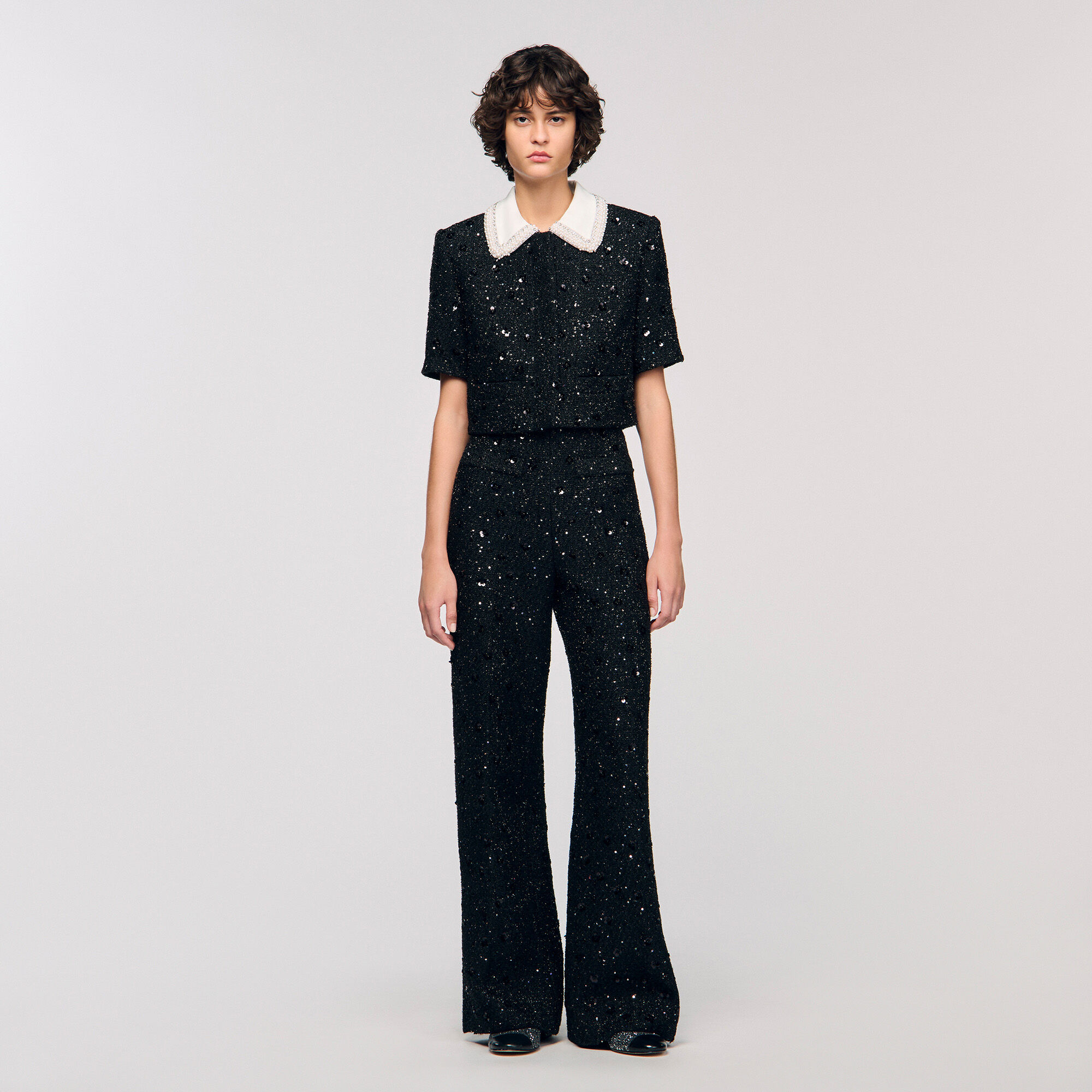 Removable rhinestone collar top